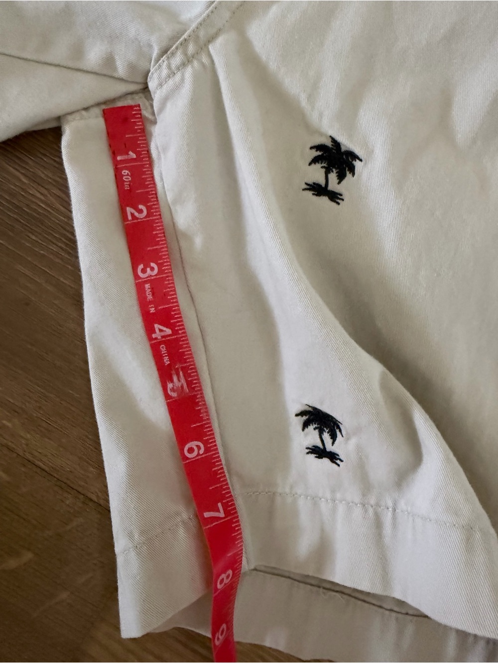 Chaps Khaki Embroidered Palm Tree Shorts Size 34 - Picture 8 of 8